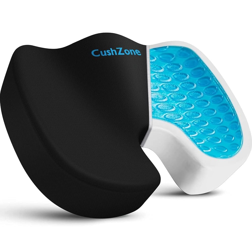 CushZone Gel Seat Cushion Large Office Chair Cushion for All-Day Sitting - Back,Sciatica,Coccyx,Tailbone Pain Relief - Son,Husband,Father for Office Chairs, Car Seat, Gaming Chair