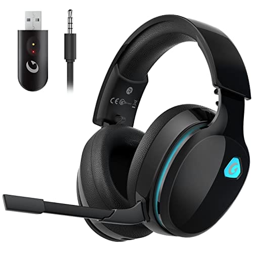 Gtheos 2.4GHz Wireless Gaming Headphones for PC, PS4, PS5, Mac, Nintendo Switch, Bluetooth 5.2 Headset with Detachable Noise Canceling Microphone, Stereo Sound, 3.5mm Wired Mode for Xbox Series